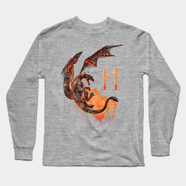 Drachen Buchstabe H Long Sleeve T-Shirt by AndreaTiettje